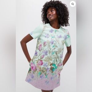 NWT La Double J Heath Placee’ Mint Rustic Cotton Swing Mini Dress Sz Medium 6 8